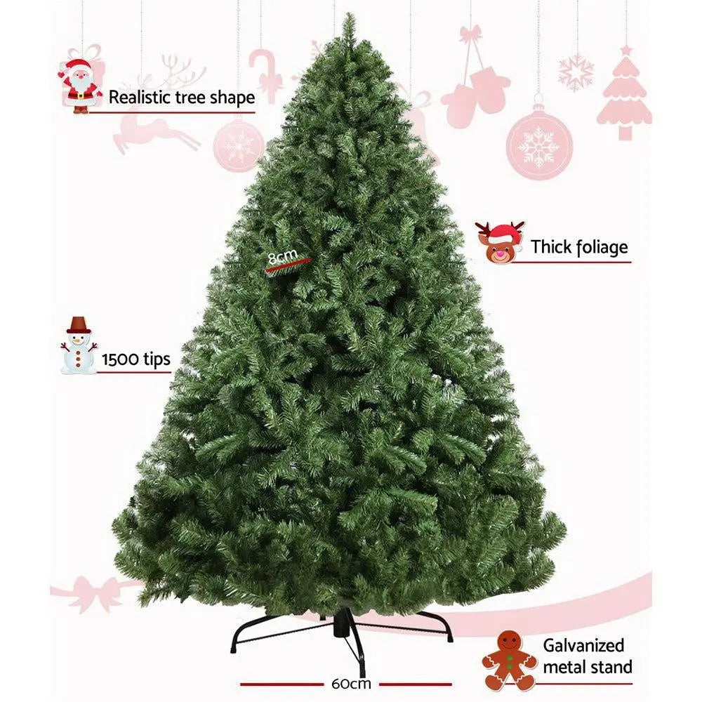 Jingle Jollys 2.4M 8FT Christmas Tree Xmas Decoration Home Decor 1500 Tips Green Deals499