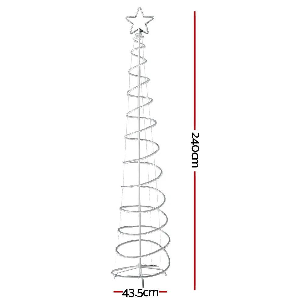 Jingle Jollys 2.4M LED Christmas Tree Motif Lights Outdoor Colourful 8 Modes Deals499