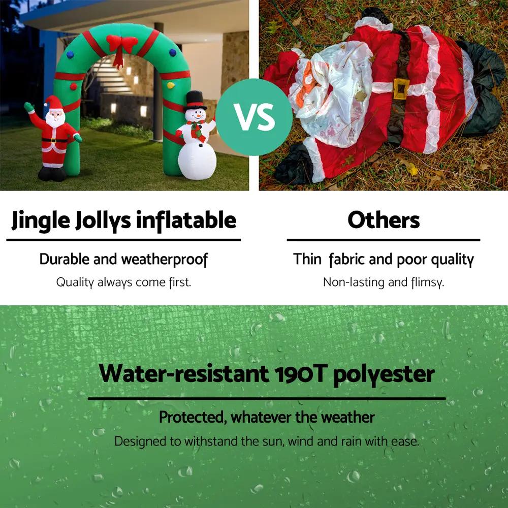 Jingle Jollys 2.8M Christmas Inflatable Giant Arch Way Santa Snowman Light Decor Deals499