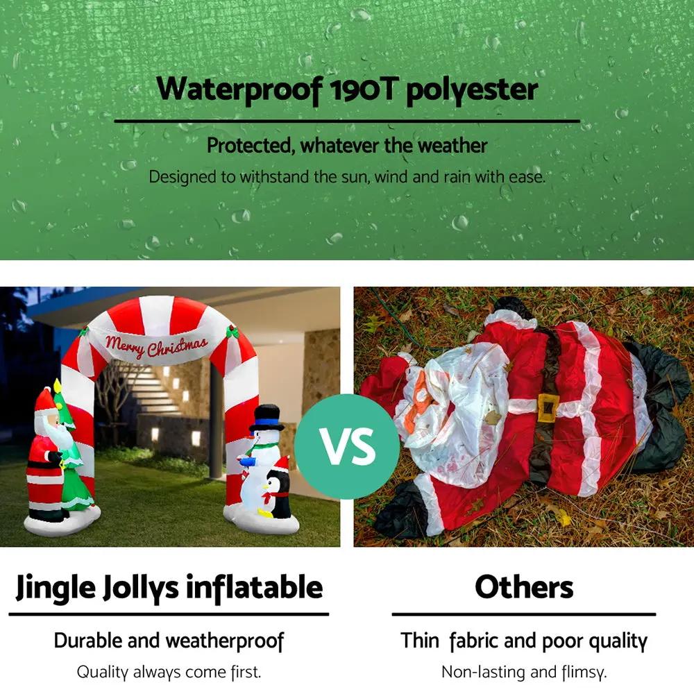 Jingle Jollys 3M Christmas Inflatable Archway with Santa Xmas Decor LED Deals499