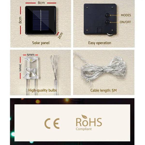 Jingle Jollys 3M Christmas Lights LED Motif Fairy String Lights Solar powered Deals499