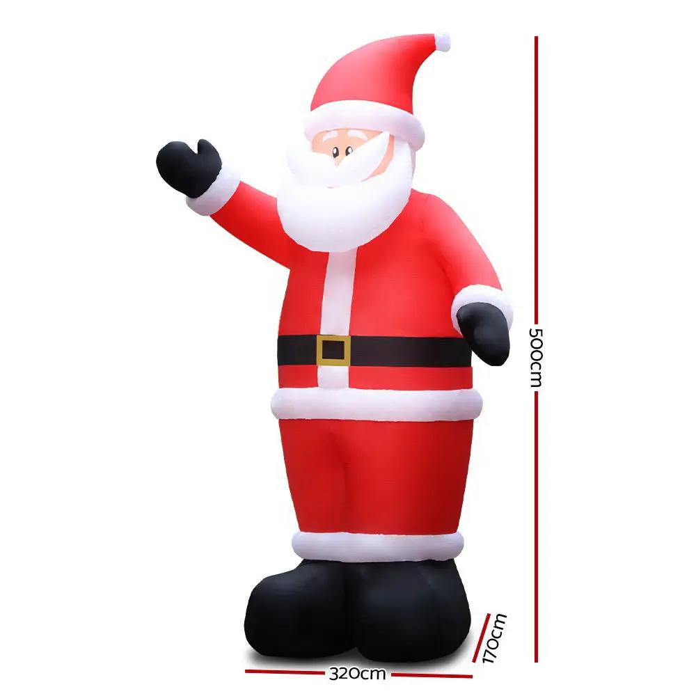 Jingle Jollys 5M Christmas Inflatable Santa Decorations Outdoor Air-Power Light Deals499