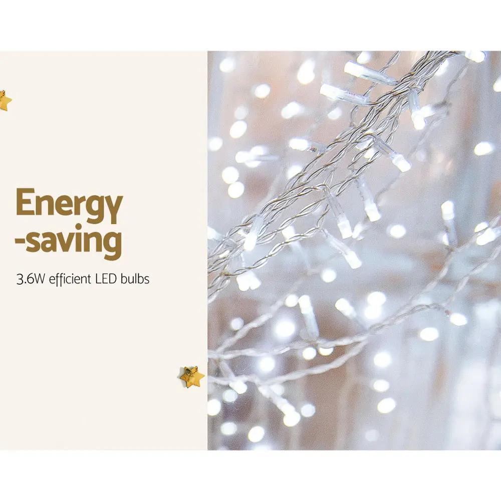 Jingle Jollys 6X3M Christmas Curtain Fairy Lights String 600LED Party Wedding CW Deals499