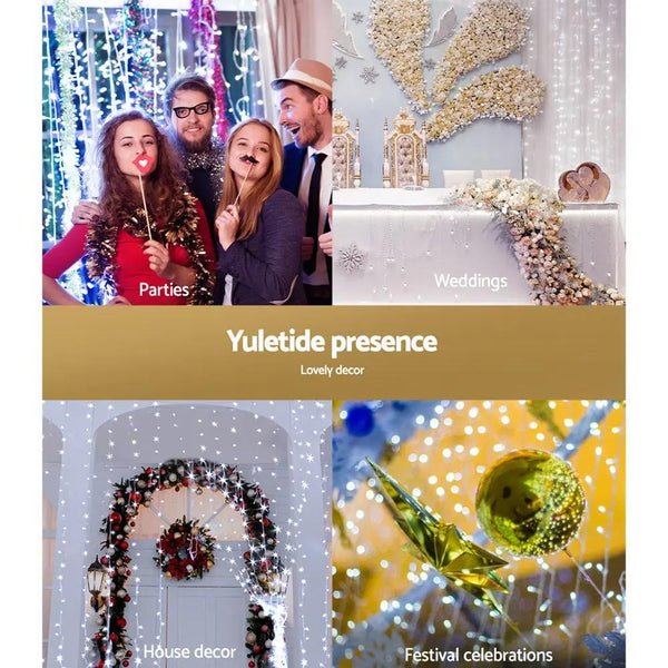 Jingle Jollys 6X3M Christmas Curtain Fairy Lights String 600LED Party Wedding CW Deals499