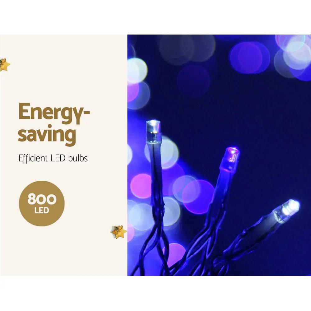 Jingle Jollys 800 LED Christmas Icicle Lights White and Blue Deals499