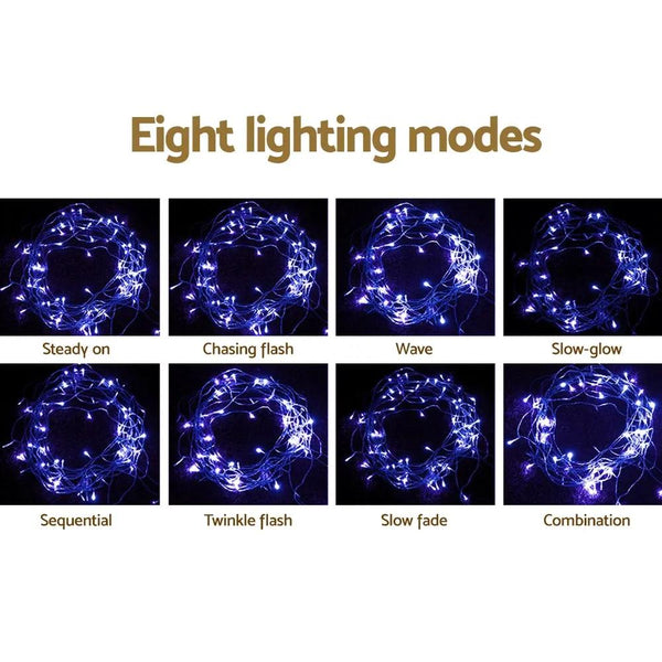 Jingle Jollys 800 LED Christmas Icicle Lights White and Blue Deals499