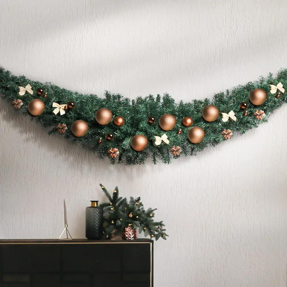 Jingle Jollys Christmas Garland 2.4M Xmas Tree Decoration Green Deals499