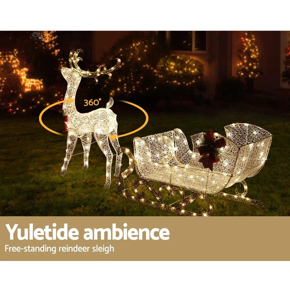 Jingle Jollys Christmas Lights Motif LED Rope Light Reindeer Sleigh Xmas Decor Deals499