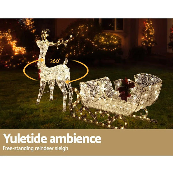 Jingle Jollys Christmas Lights Motif LED Rope Light Reindeer Sleigh Xmas Decor Deals499