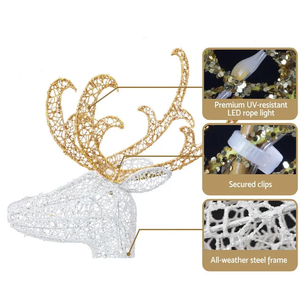 Jingle Jollys Christmas Lights Motif LED Rope Light Reindeer Sleigh Xmas Decor Deals499