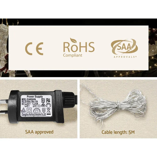 Jingle Jollys Christmas Lights Motif LED Rope Reindeer Waterproof Outdoor Deals499