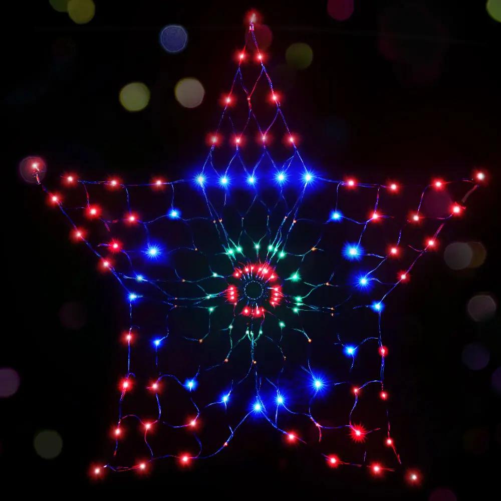 Jingle Jollys Christmas Lights Motif LED Star Net Waterproof Outdoor Colourful Deals499