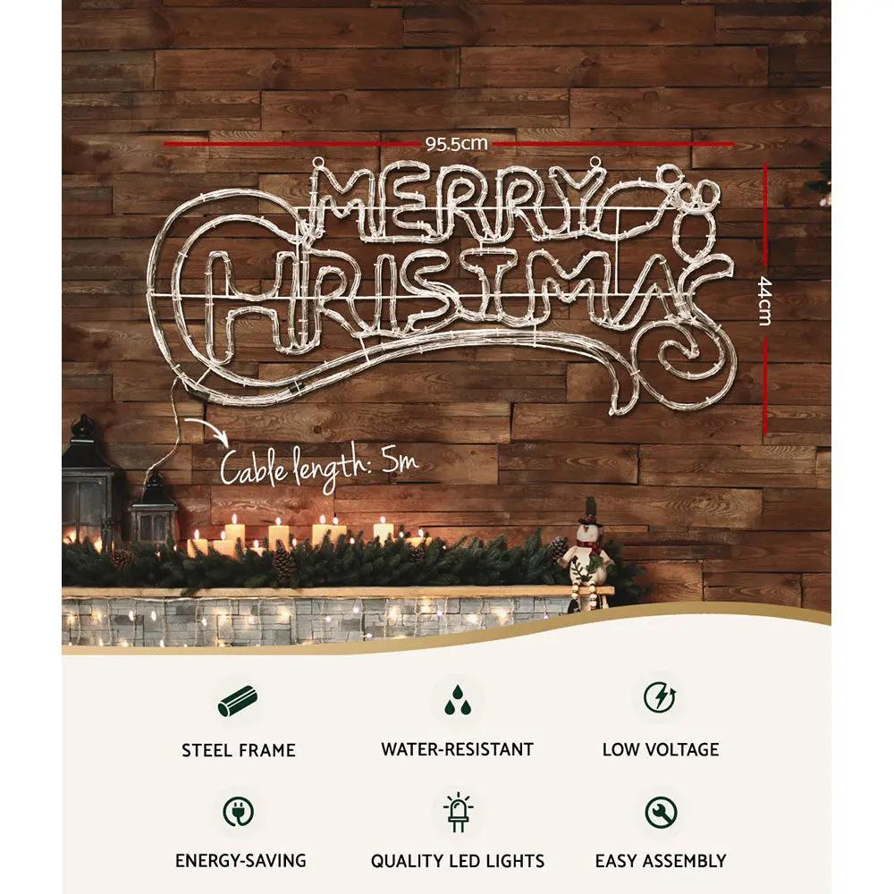 Jingle Jollys Christmas Motif Lights LED Rope Merry Xmas Waterproof Colourful Deals499