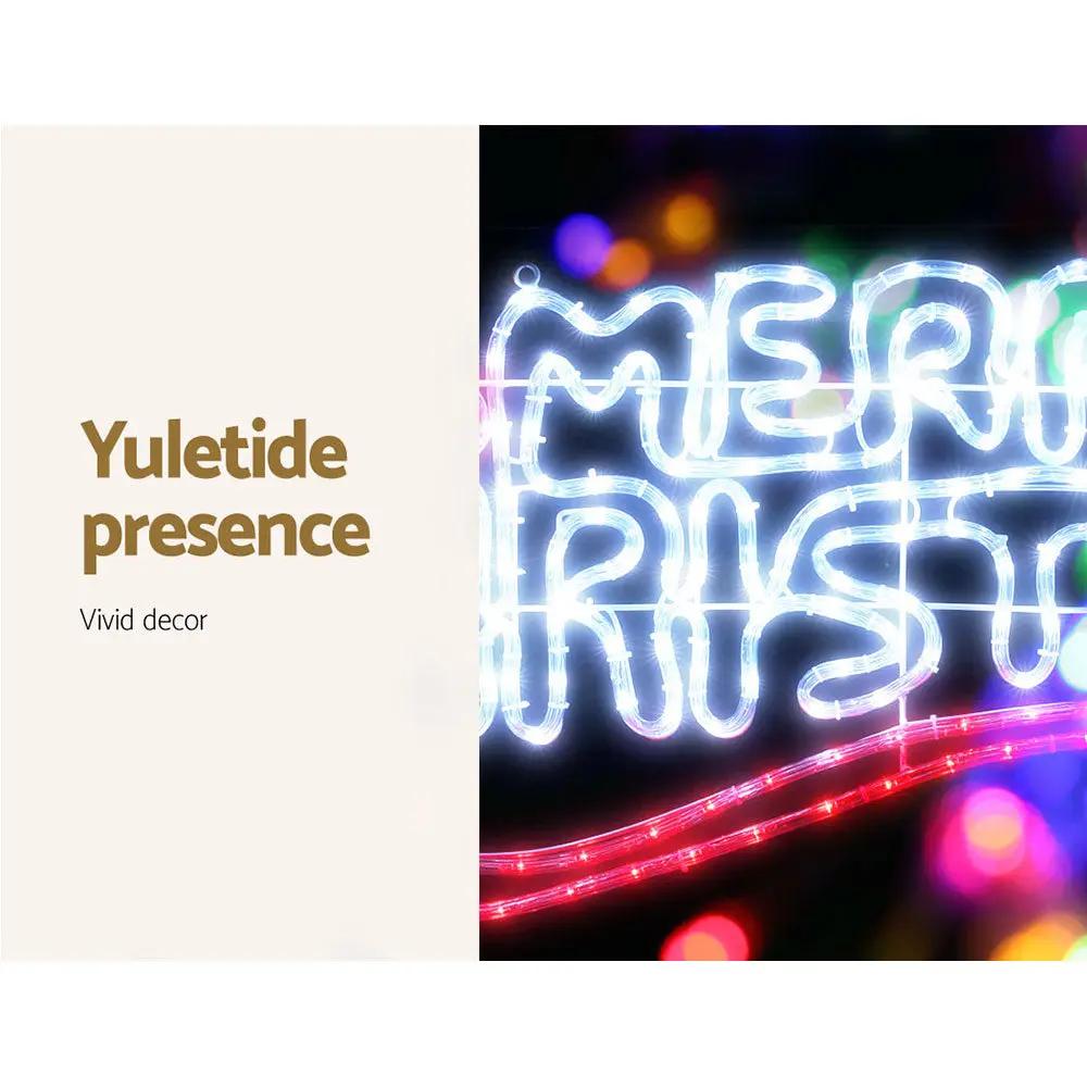 Jingle Jollys Christmas Motif Lights LED Rope Merry Xmas Waterproof Colourful Deals499