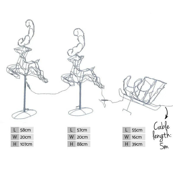 Jingle Jollys Christmas Motif Lights LED Rope Reindeer Waterproof Outdoor Xmas Deals499