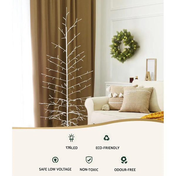Jingle Jollys Christmas Tree 1.8M 176 LED Xmas Multicolour Lights Optic Fibre Deals499