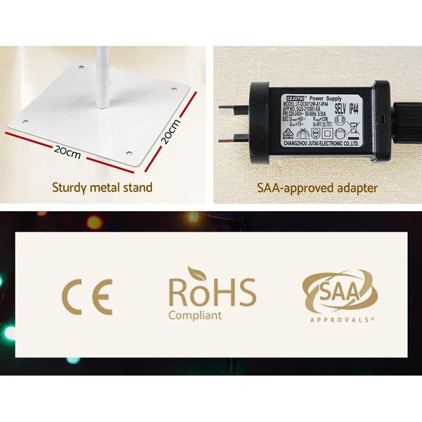 Jingle Jollys Christmas Tree 1.8M 176 LED Xmas Multicolour Lights Optic Fibre Deals499