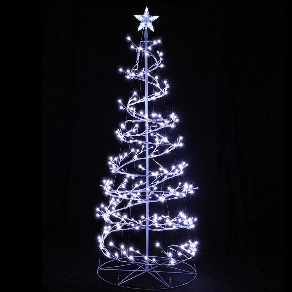 Jingle Jollys Christmas Tree 1.8M 320 LED Xmas Cold White Lights Optic Fibre Deals499