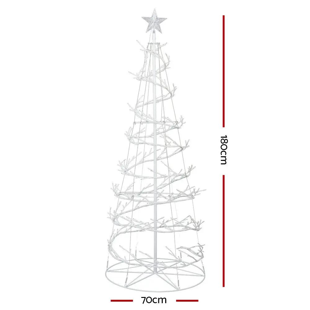 Jingle Jollys Christmas Tree 1.8M 320 LED Xmas Cold White Lights Optic Fibre Deals499