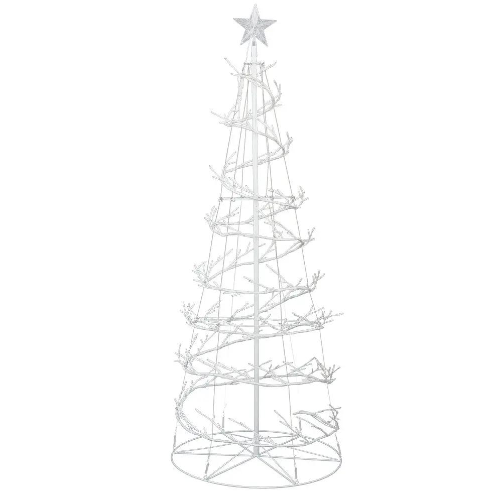 Jingle Jollys Christmas Tree 1.8M 320 LED Xmas Cold White Lights Optic Fibre Deals499