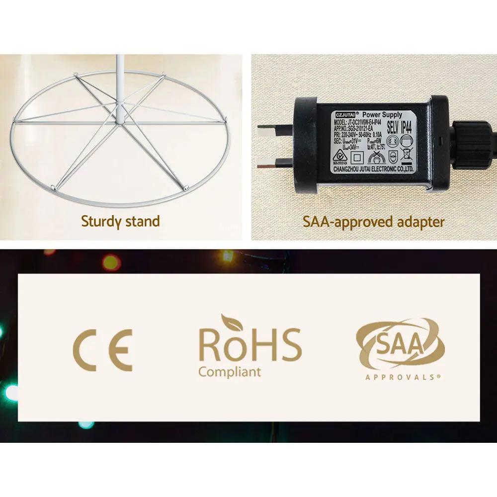 Jingle Jollys Christmas Tree 1.8M 320 LED Xmas Cold White Lights Optic Fibre Deals499