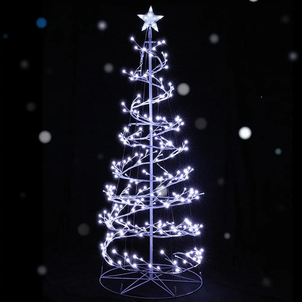 Jingle Jollys Christmas Tree 1.8M 320 LED Xmas Cold White Lights Optic Fibre Deals499