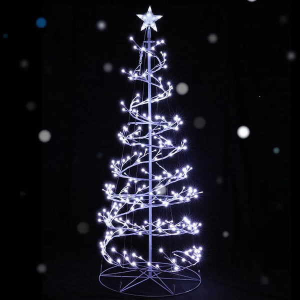 Jingle Jollys Christmas Tree 1.8M 320 LED Xmas Cold White Lights Optic Fibre Deals499