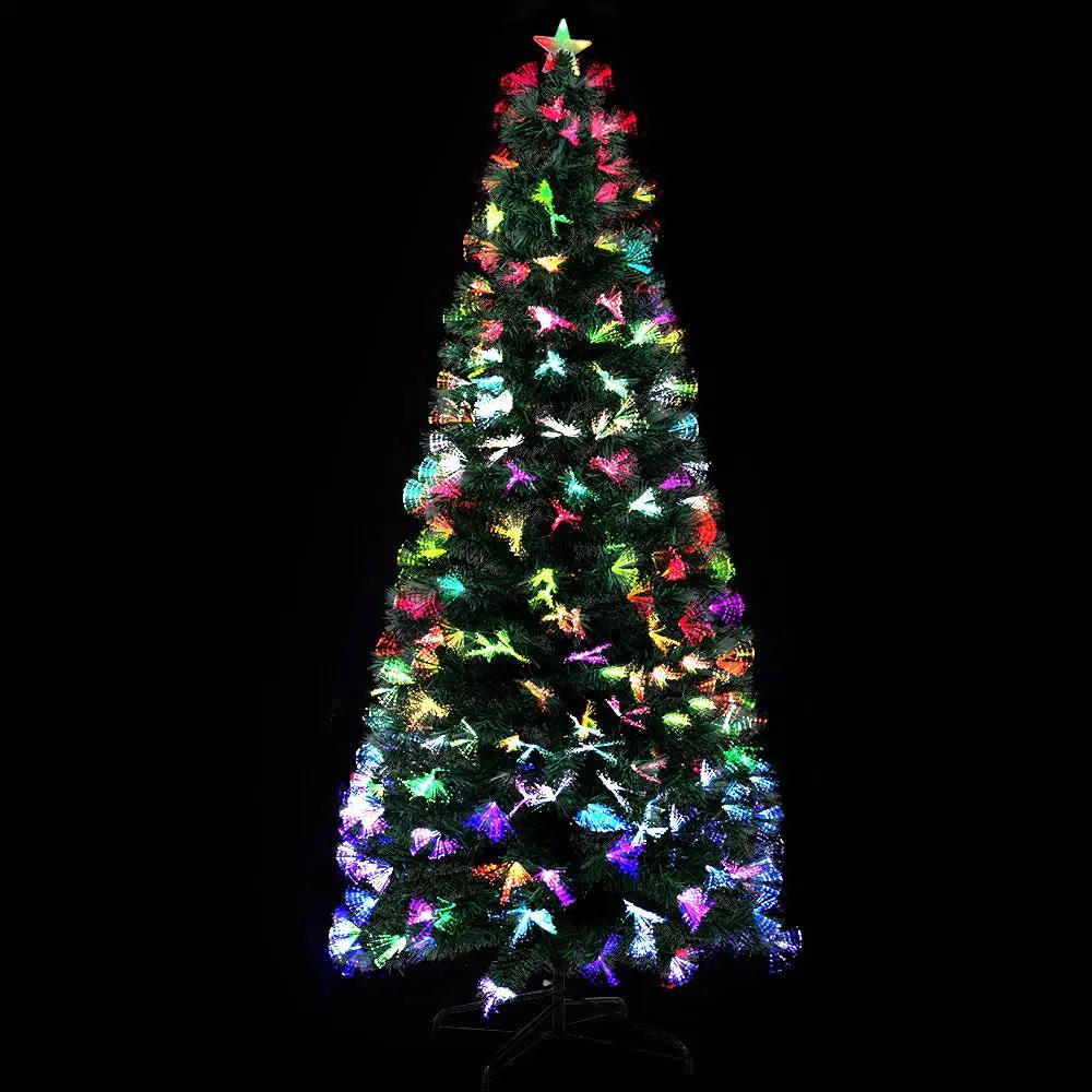 Jingle Jollys Christmas Tree 1.8M 6FT LED Xmas Multi Colour Lights Optic Fibre Deals499