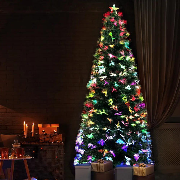 Jingle Jollys Christmas Tree 1.8M 6FT LED Xmas Multi Colour Lights Optic Fibre Deals499