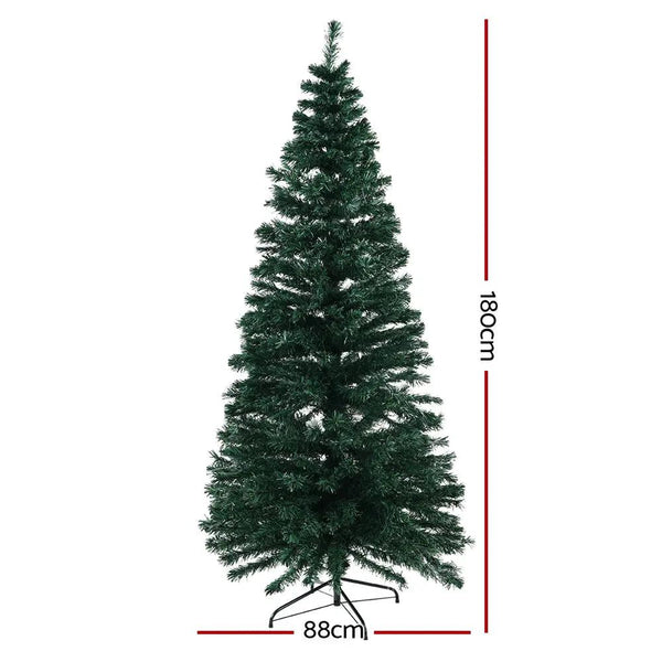 Jingle Jollys Christmas Tree 1.8M LED Xmas trees Optic Fibre Warm White Deals499