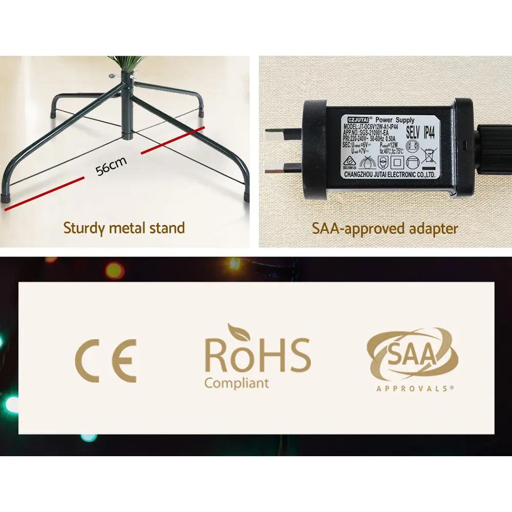 Jingle Jollys Christmas Tree 1.8M LED Xmas trees Optic Fibre Warm White Deals499