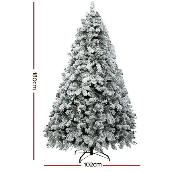 Jingle Jollys Christmas Tree 1.8M Xmas Trees Decorations Snowy 520 Tips Deals499