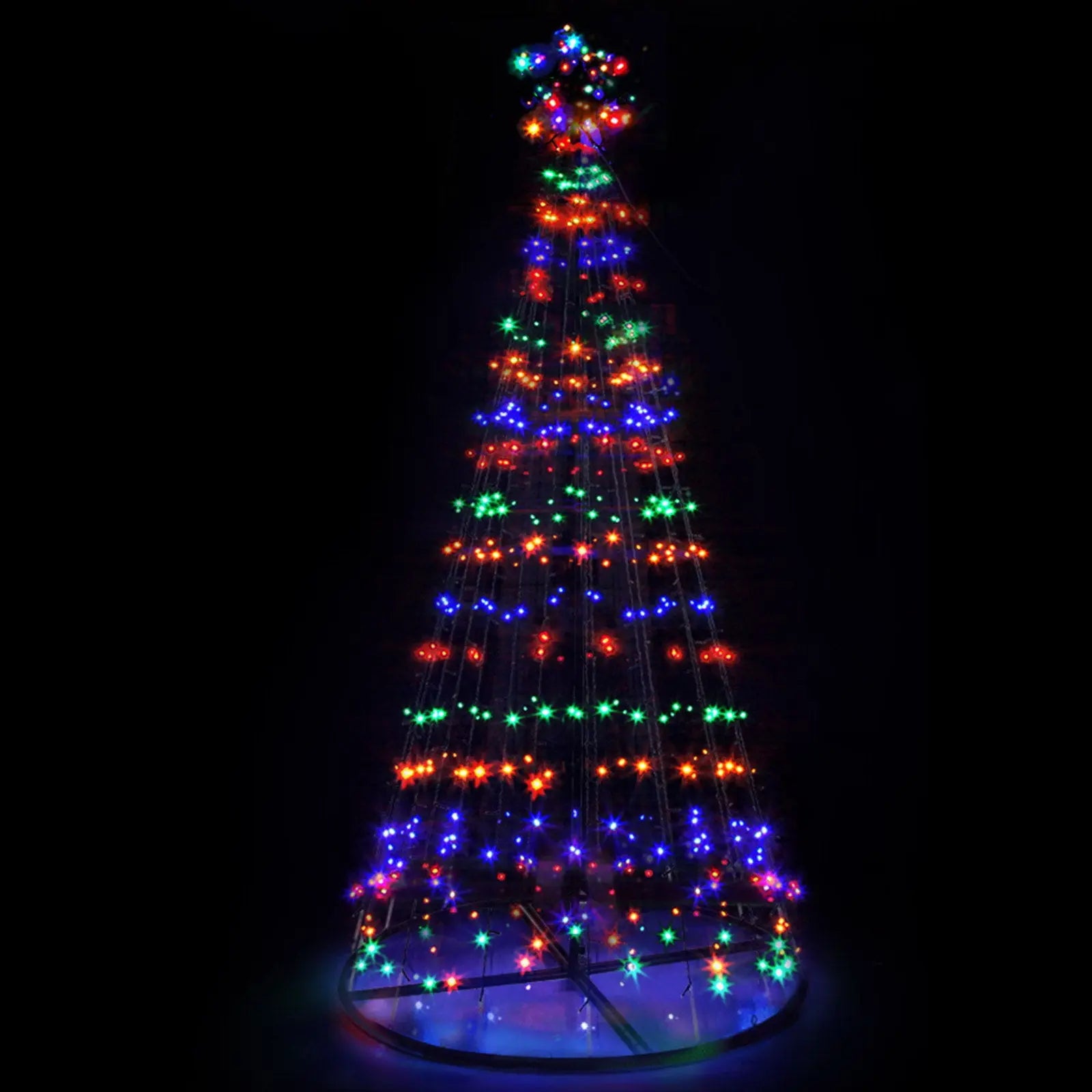 Jingle Jollys Christmas Tree 2.1M 264 LED Xmas Trees Solar Power Multi Colour Deals499