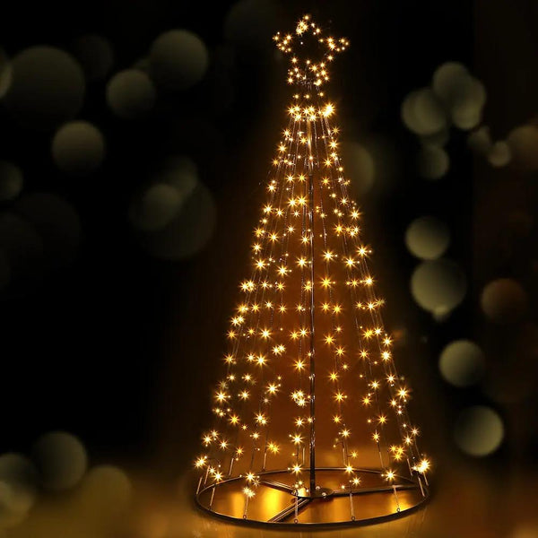Jingle Jollys Christmas Tree 2.1M 264 LED Xmas Trees Solar Power Warm White Deals499