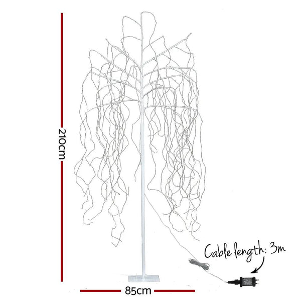 Jingle Jollys Christmas Tree 2.1M 600 LED Trees With Lights Warm White Deals499