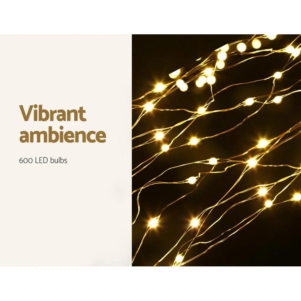 Jingle Jollys Christmas Tree 2.1M 600 LED Trees With Lights Warm White Deals499