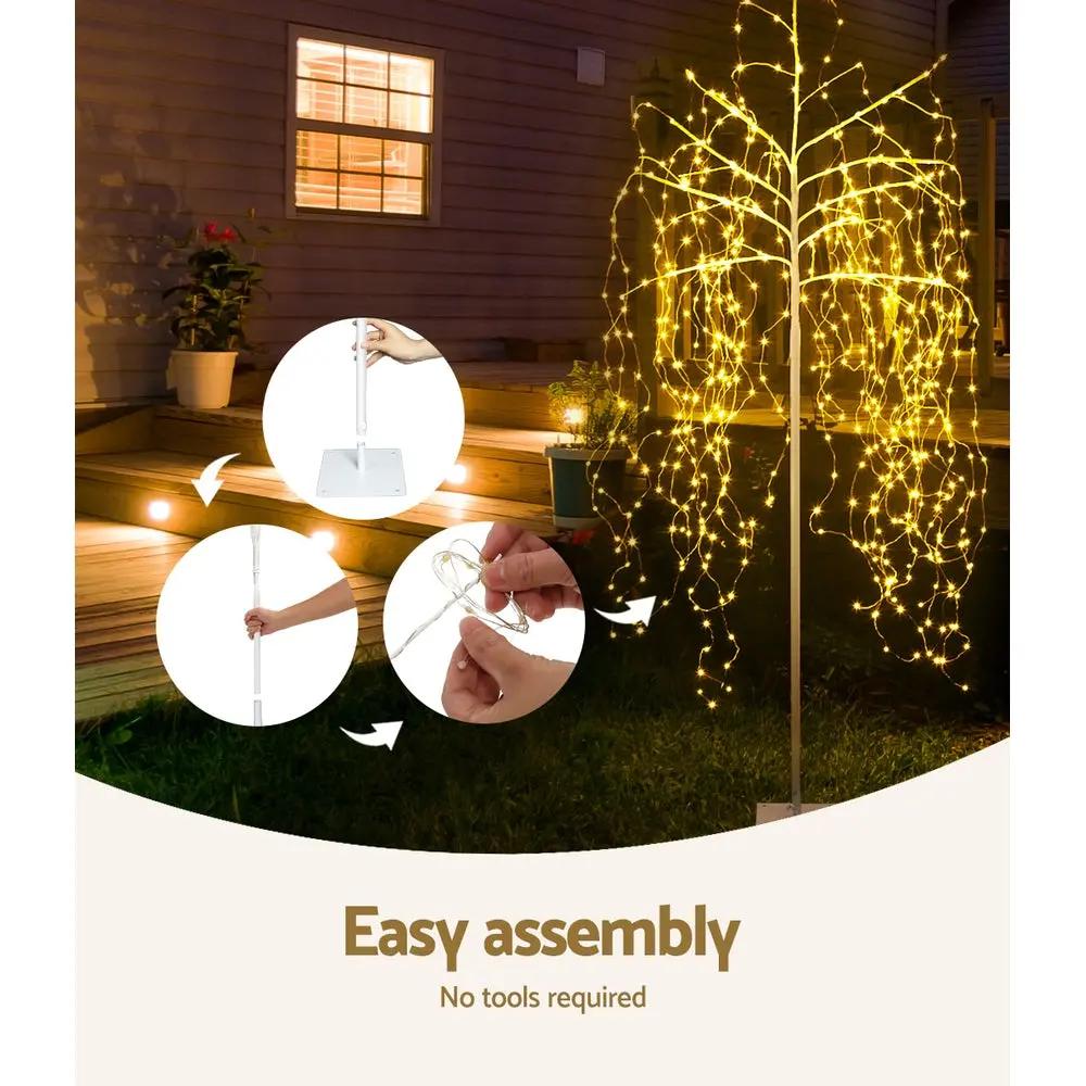 Jingle Jollys Christmas Tree 2.1M 600 LED Trees With Lights Warm White Deals499