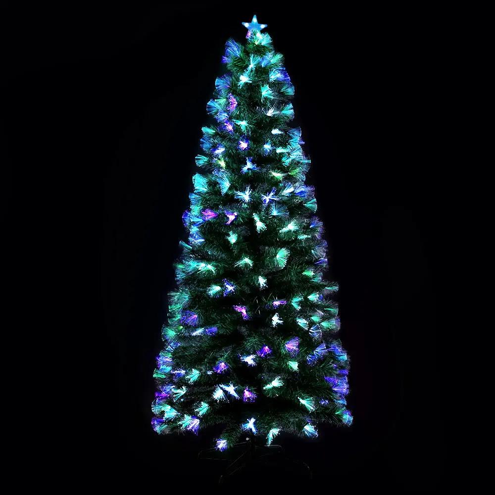 Jingle Jollys Christmas Tree 2.1M 7FT LED Xmas Multi Colour Lights Optic Fibre Deals499
