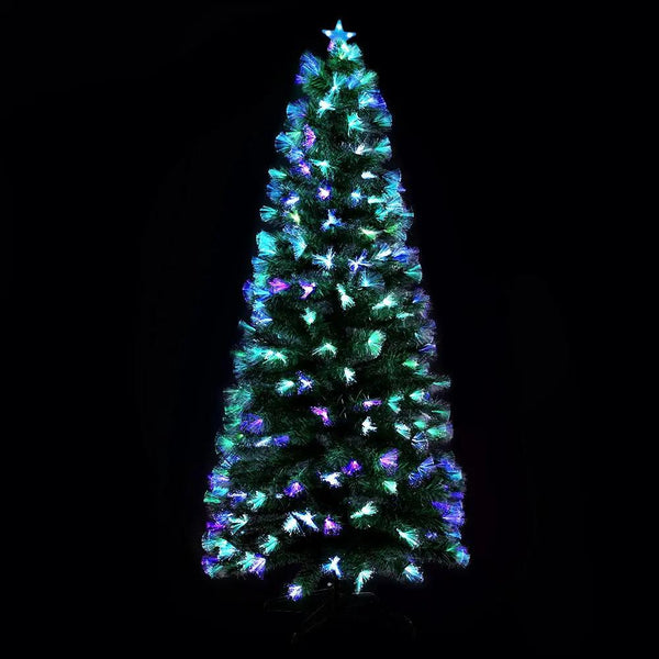 Jingle Jollys Christmas Tree 2.1M 7FT LED Xmas Multi Colour Lights Optic Fibre Deals499