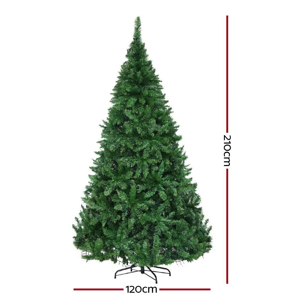 Jingle Jollys Christmas Tree 2.1M With 1134 LED Lights Warm White Green Deals499