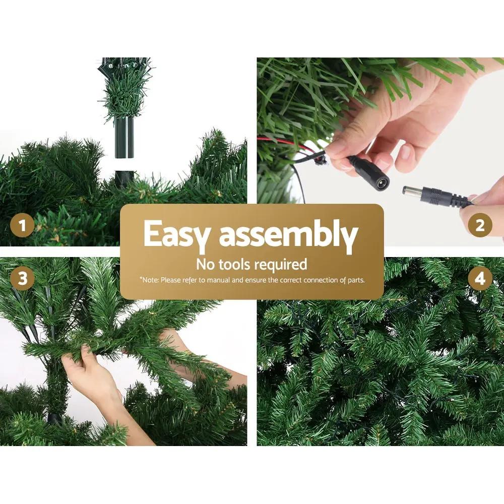 Jingle Jollys Christmas Tree 2.1M With 1134 LED Lights Warm White Green Deals499