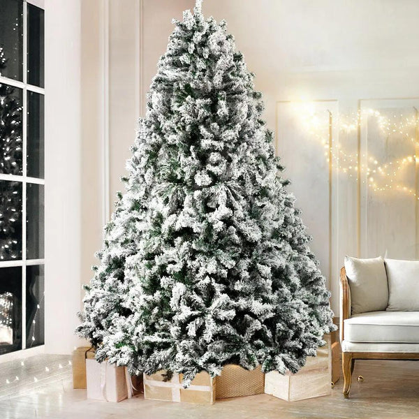 Jingle Jollys Christmas Tree 2.4M Xmas Trees Decorations Snowy 1500 Tips Deals499