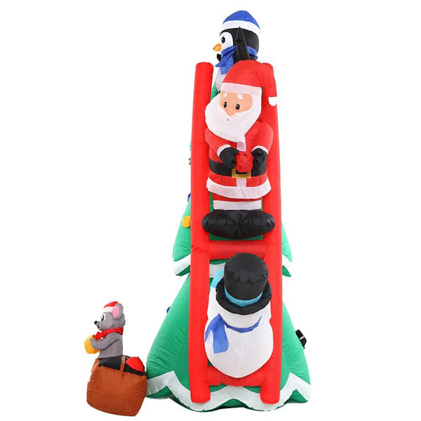 Jingle Jollys Inflatable Christmas Tree Santa 1.8M Decorations Outdoor LED Light Deals499
