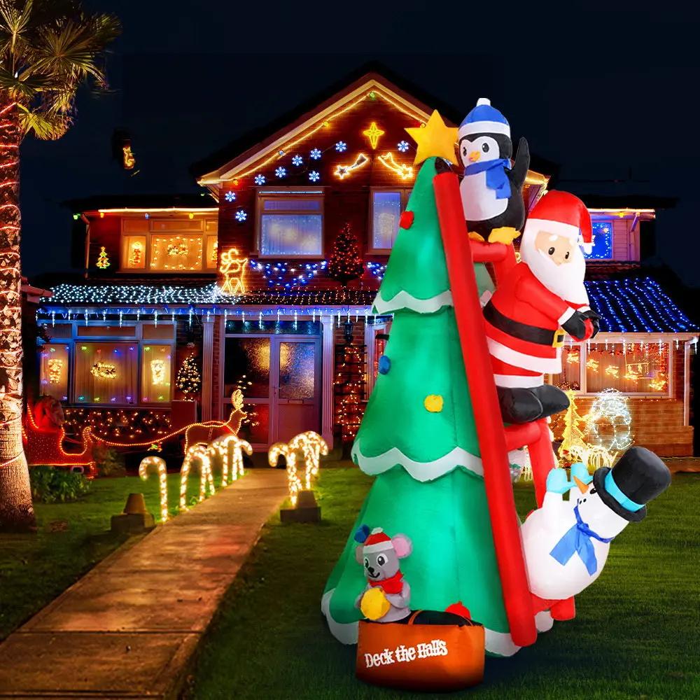 Jingle Jollys Inflatable Christmas Tree Santa 1.8M Decorations Outdoor LED Light Deals499