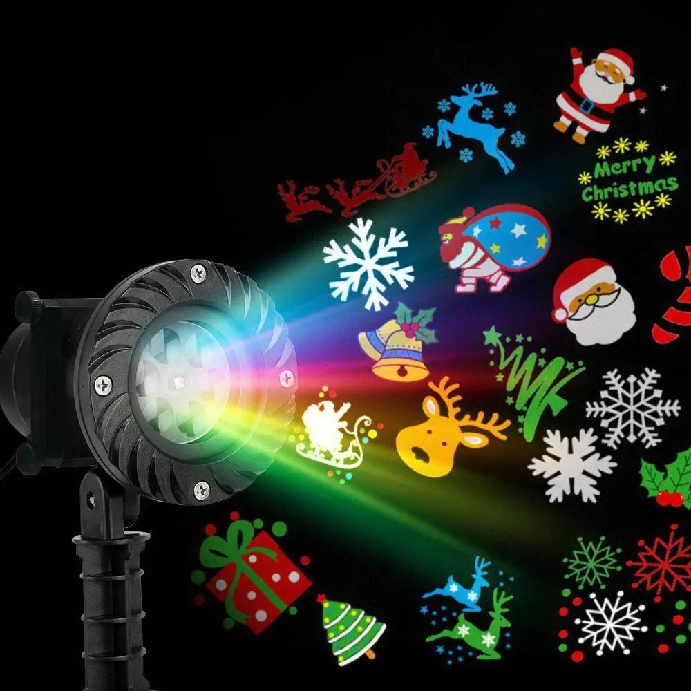 Jingle Jollys Pattern LED Laser Landscape Projector Light Lamp Christmas Party Deals499