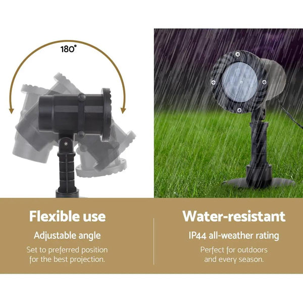 Jingle Jollys Pattern LED Laser Landscape Projector Light Lamp Christmas Party Deals499