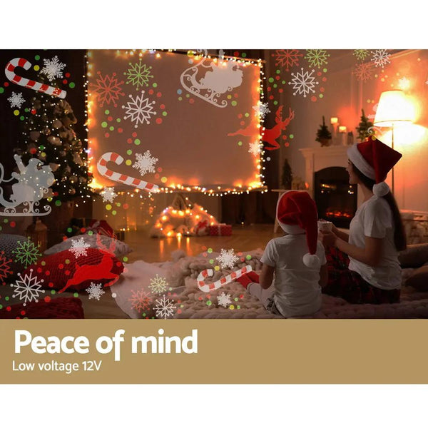 Jingle Jollys Pattern LED Laser Landscape Projector Light Lamp Christmas Party Deals499