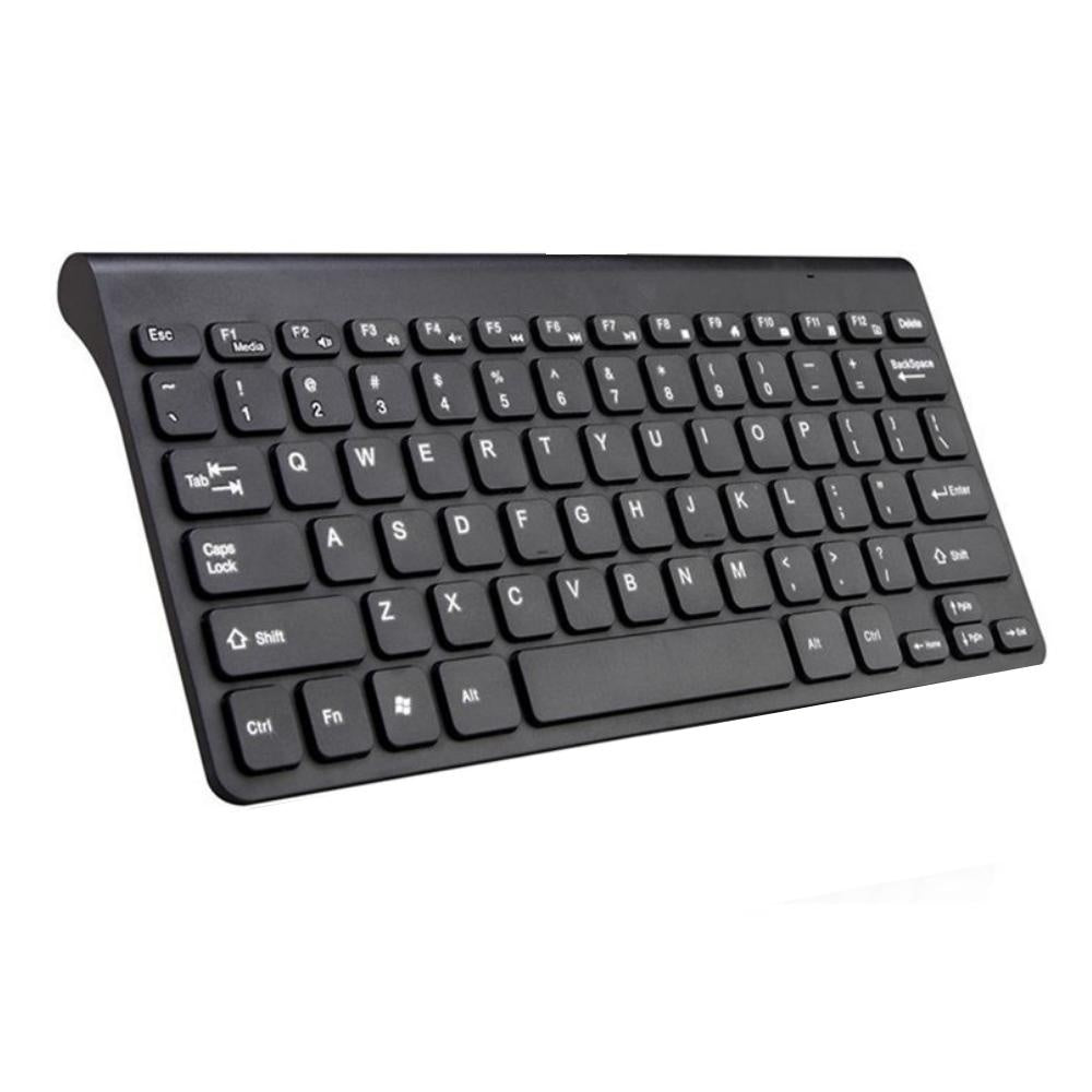 8WARE Compact Mini Ergonomic Keyboard USB & PS2 Black 89 Keys Multimedia Keyboard with 10 hot keys 8WARE