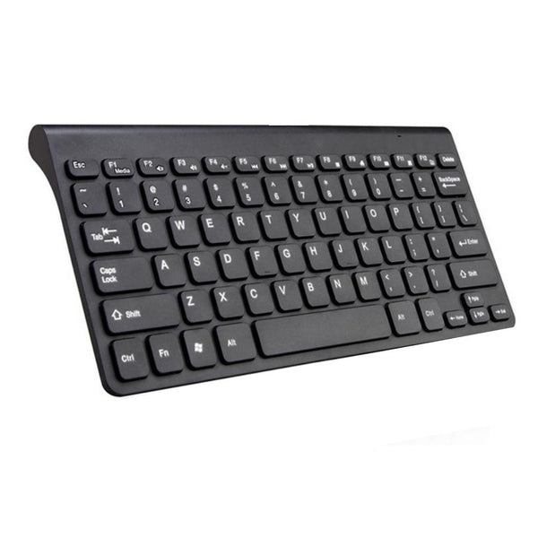 8WARE Compact Mini Ergonomic Keyboard USB & PS2 Black 89 Keys Multimedia Keyboard with 10 hot keys 8WARE