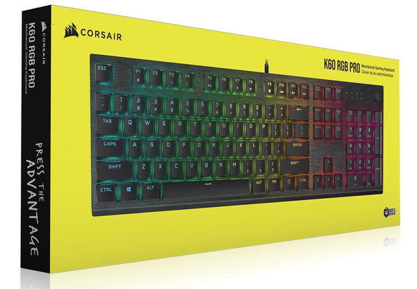 CORSAIR K60 RGB PRO Mechanical Gaming Keyboard, Backlit RGB LED, CHERRY VIOLA Keyswitches, Black CORSAIR